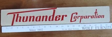 Vintage THUNANDER CORPORATION Rack Hardware Store Sign, 19 3/4" x 3", 1960s?