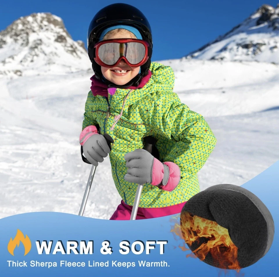 Niños Niños Niñas Invierno Mitones Guantes 8-15 años Snow Skii Snowboard Trineo Foto 2 de 4