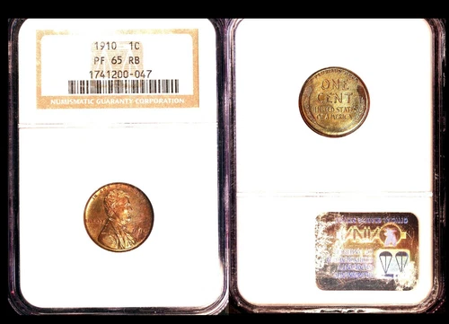 1910 1C NGC PR 65 RB-GREAT COLOR RED BROWN LINCOLN CENT