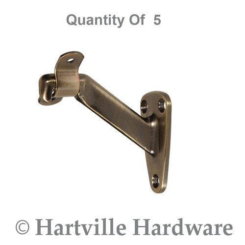 Hillman Antique Brass Hand Rail Brackets 5-Pack 852873