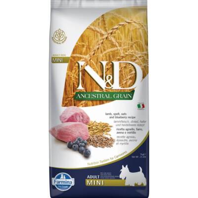 N&D Dog Ancestral Grain Lamm Adult Mini 7KG Trockenfutter für adult Hunde Lamm