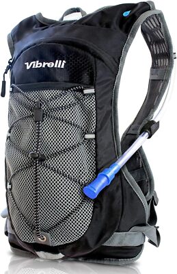 Vibrelli Hydration Pack & 2L Water Bladder - High Flow Bite Black 