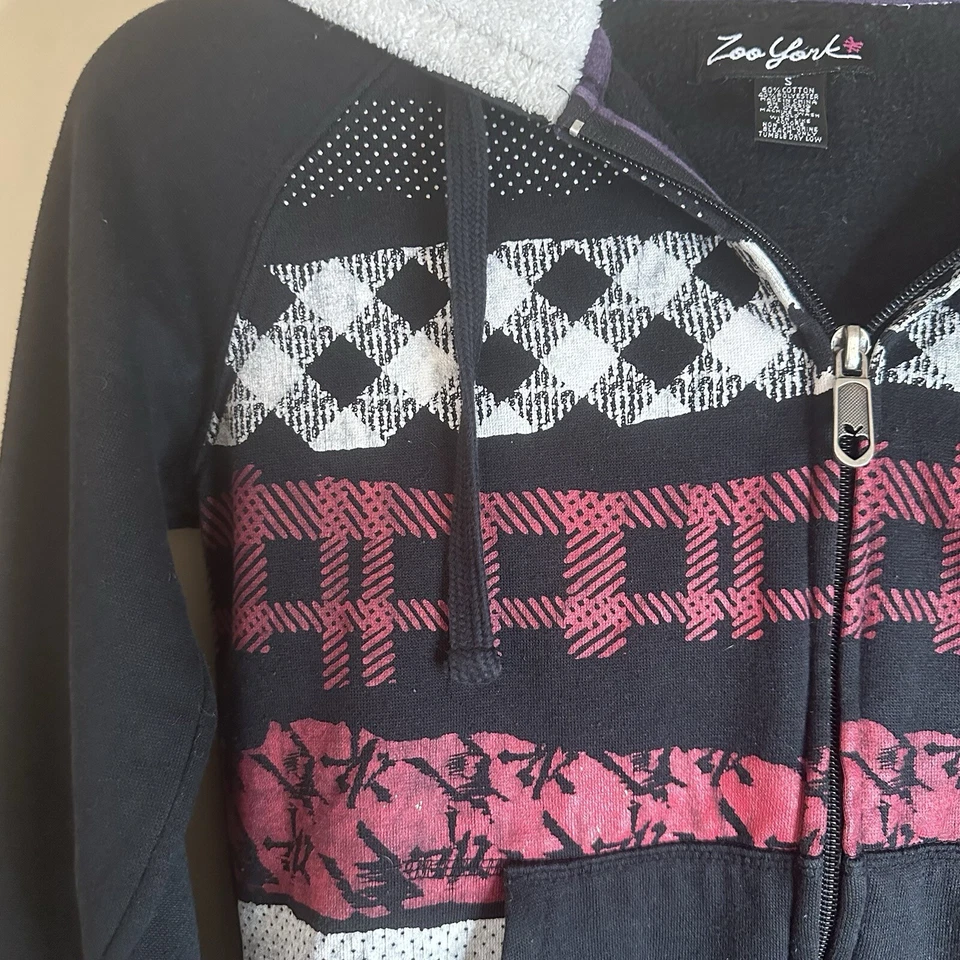 复古 Y2K Zoo York 连帽夹克女式 S 滑冰 Pinkman 90 年代街头服饰垃圾桶 — 第 4/4 张图片