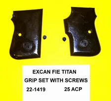 FIE Titan 25 ACP Pistol Parts: Plastic Grips with Screws 22-1419