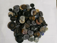 200 Pcs. Buttons Assorted Dark Color and Sizes bulk