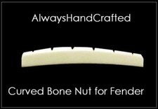 AlwaysHandCrafted Slotted BONE NUT for FENDER Guitar - 40mm - CURVED Bottom