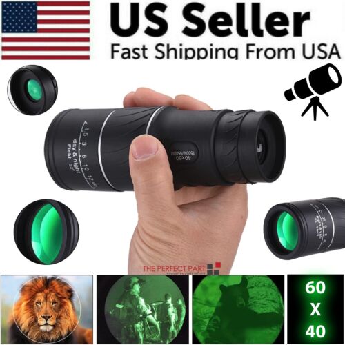 40X60 Monocular Binoculars With Night Vision BAK4 Prism High Power Waterproof - Picture 1 of 12