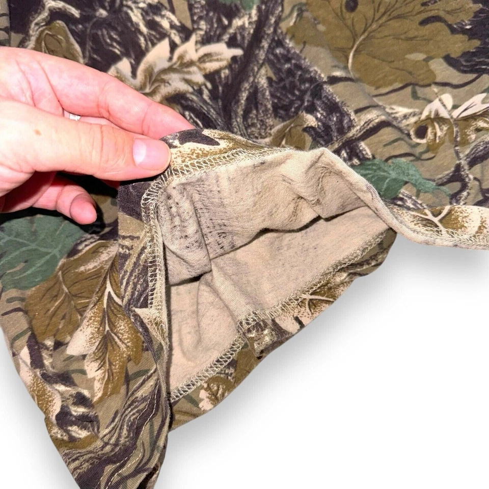 Camisa Camuflaje Árbol Real De Colección Años 90 Caza Camuflaje Manga Larga Ajuste Recortado Cuadrado Foto 4 de 4