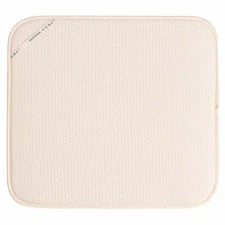 Envision Home 16" x 18" Microfiber Dish Drying Mat, Cream