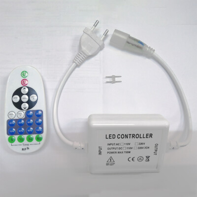 110V/220V LED Dimmer Remote Controller for 360° LED Rope Light Adjust Brightness