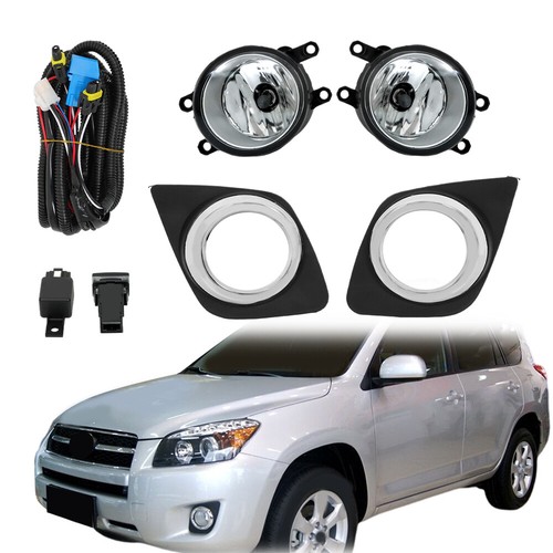 Bumper Chrome Fog Lights Fit for 2009-2012 TOYOTA RAV4 W/bulb+harness+switch - Picture 14 of 14