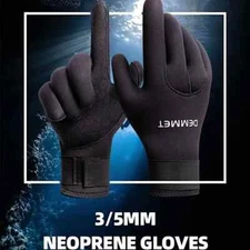 Dive Gloves 3/5MM Neoprene Five Finger Warm Wetsuit Winter Gloves for Scuba