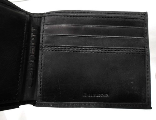 ❤️ CARHARTT DETROIT BLACK Bifold PASSCASE WALLET in TIN Rugged Leather Canvas - Picture 3 of 11
