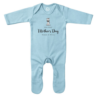 Personalisierter Zebras erster Muttertag Strampler Baby Babys Mama Tochter...