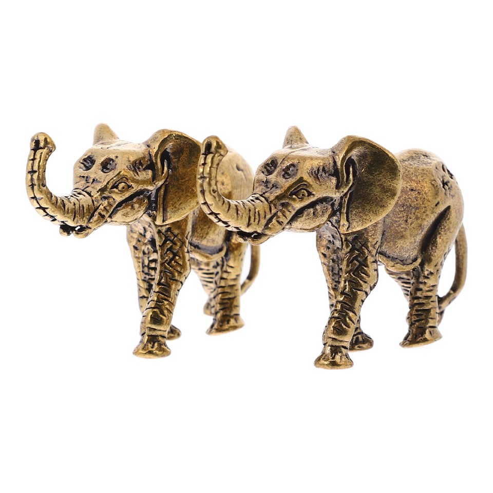 2 Pcs Brass Elephant Novelty Ornament Small Indoor Decoration eBay