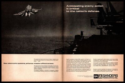 1968 Sanders Associates Inc ECM Systems F-111A Aardvark Aircraft 2-Page Print Ad