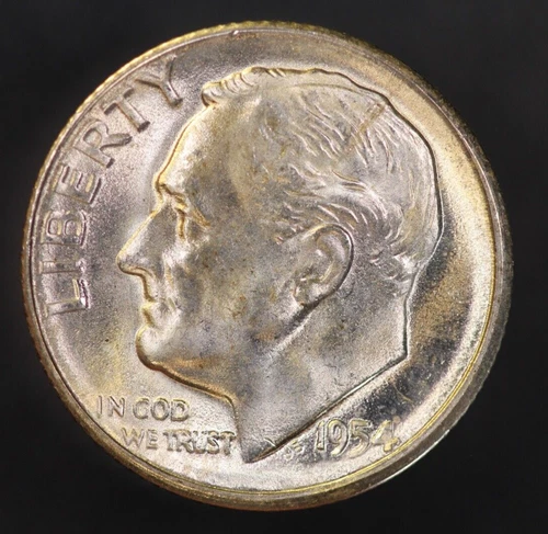 1954 S ROOSEVELT DIME BU FRESH FROM ORIGINAL ROLL -LOT 5234