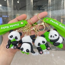 4 PC SET Cartoon PVC Handbags Bags Hanger Pendant Keychains Key Rings panda
