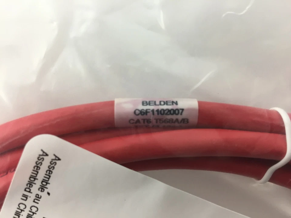 Belden Eithernet CAT6 Patch Cord 7ft (Red) C6F1102007 201739 - Image 3 of 4