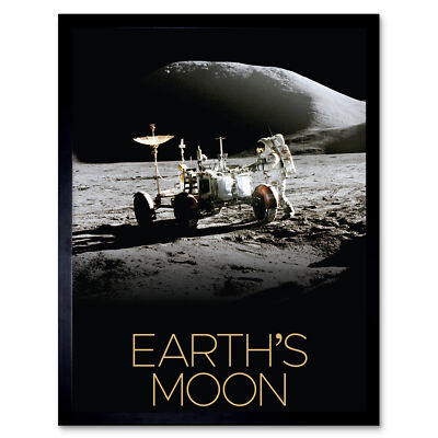 NASA Unser Sonnensystem Mond Mond Roving Vehicle Apollo 15 gerahmter Kunstdruck 9 x 7 Zoll