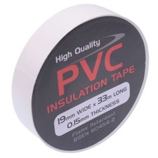 19mm x 33m White PVC Insulation Electrical Tape Flame Retardant