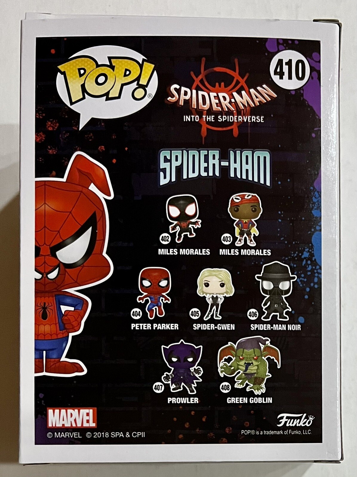 FUNKO POP SPIDER-HAM 410• SPIDER-MAN INTO THE SPIDERVERSE