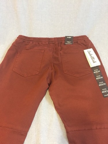 EMBELLISH BURGUNDY JOGGERS SZ 40/34 !!! NEW !!! - Picture 7 of 9