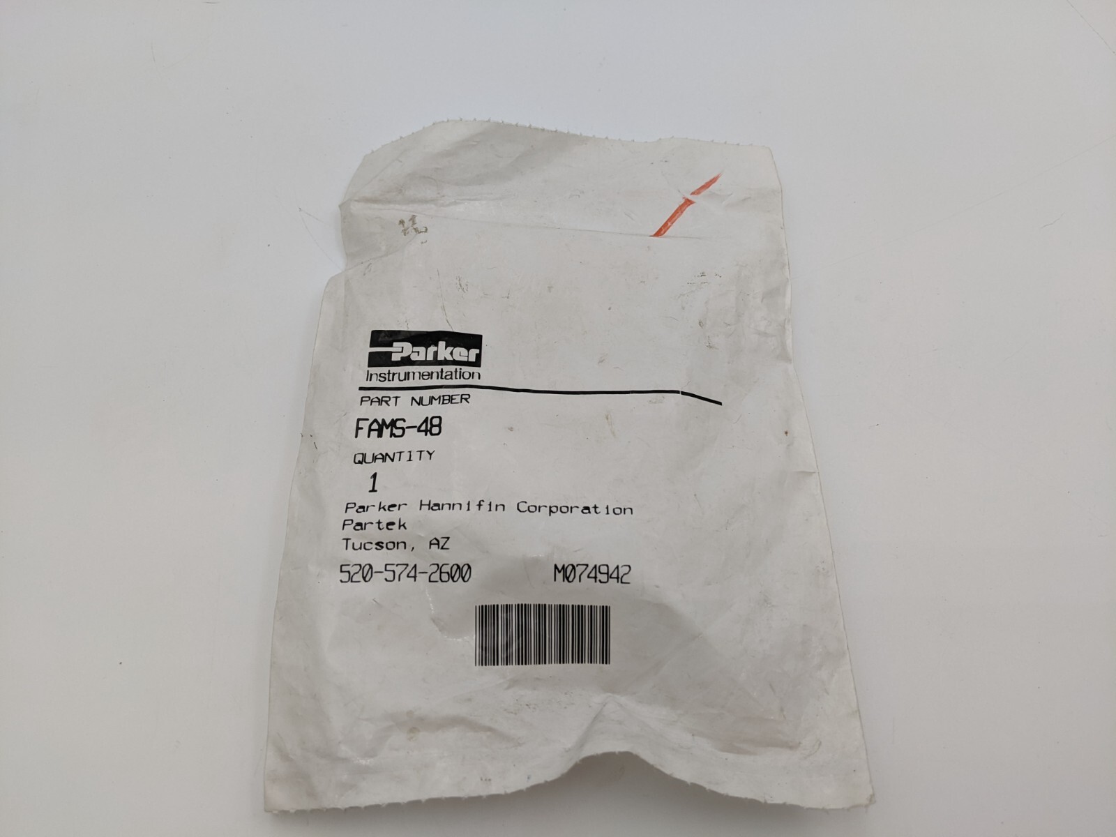 Parker FAMS-48 Fitting Adapter Parflare PFA 1/4" Tube 1/2" NPT Sanitary Plumbing