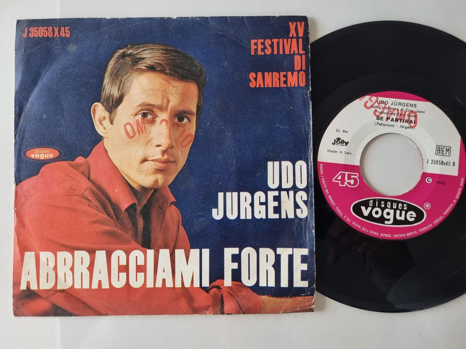 Udo Jürgens - Abbracciami forte 7'' Vinyl Italy SUNG IN ITALIAN
