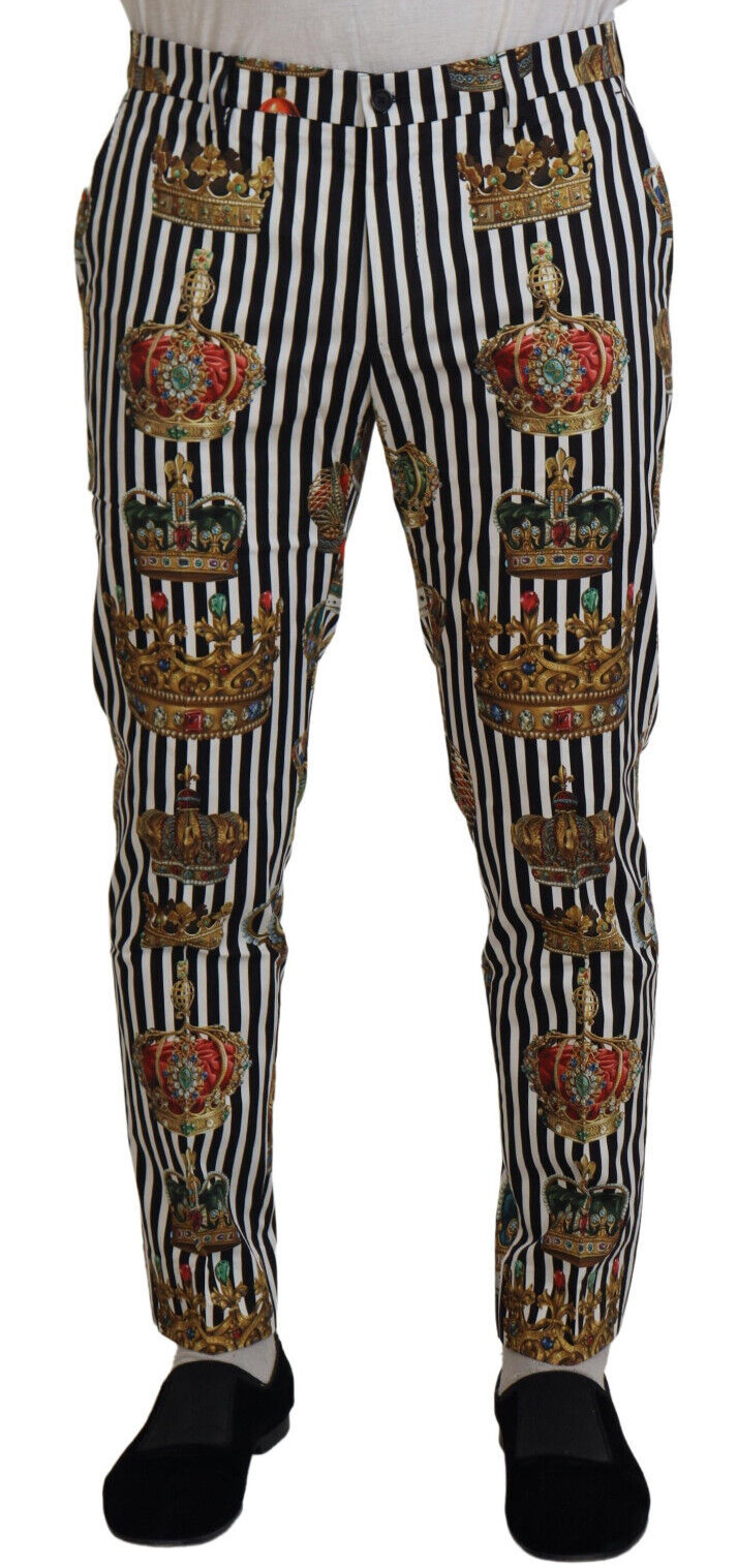 Брюки DOLCE & GABBANA Белые хлопковые стрейчевые брюки Crown Trouser IT44 / W30 / XS 1100 долларов США