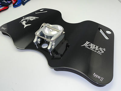 JAWS TYPE II Alloy Dual Play Gimbal Pad Plate for Big Game Jigging Fishing BLACK