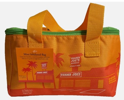 Trader Joe s Mini Insulated Bag Orange with Green Zipper, Summer 2026 Release