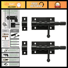 4 Inch Sliding Door Lock - Heavy Duty Security Gate Latch for Shed, Fence, Windo