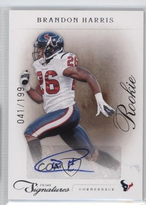 2011 Panini Prime Signatures Silver /199 Brandon Harris #181 Rookie Auto RC 2u3
