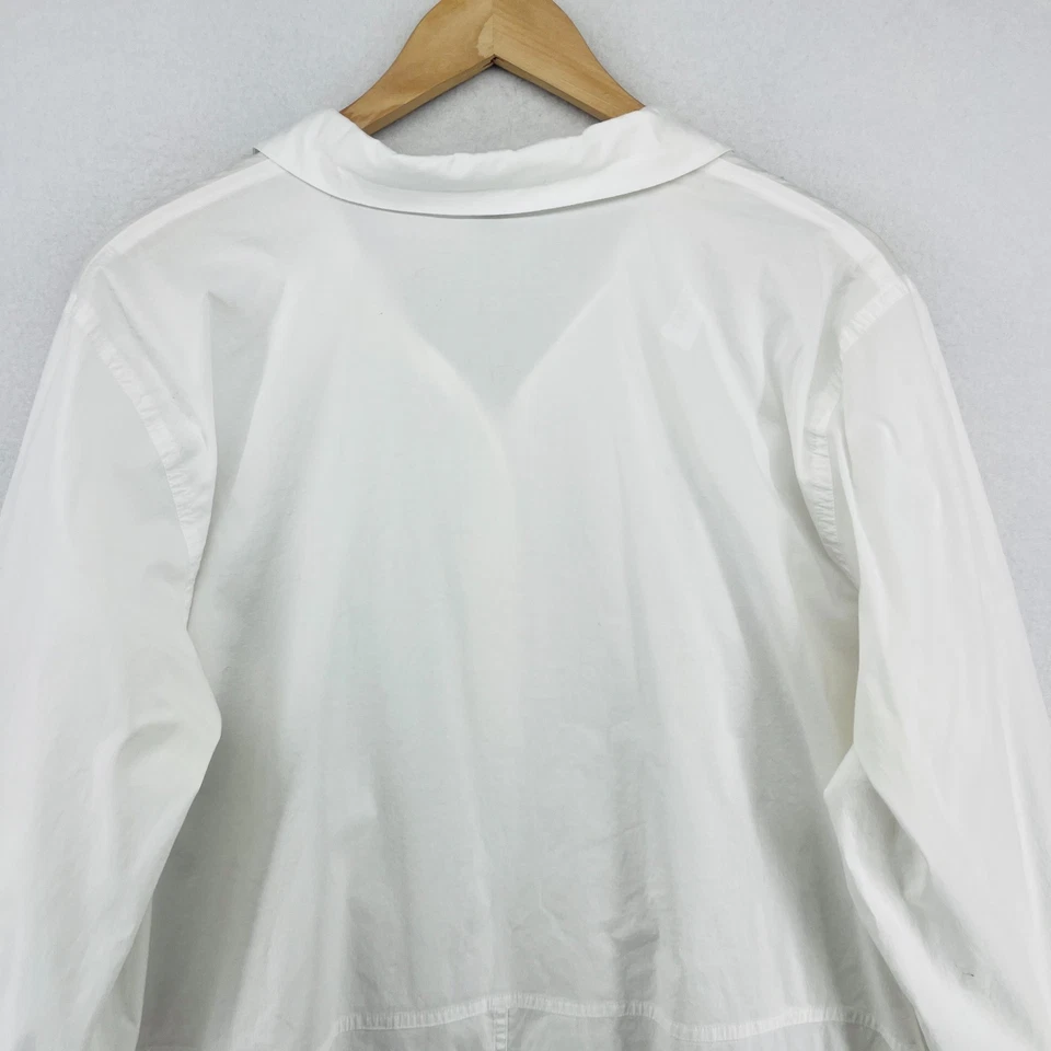 EILEEN FISHER Dress 2X Organic Cotton Poplin Shirtdress Tunic Button Up White - Image 4 of 4