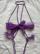 Victoria's Secret Lingerie Teddy Bodysuit Strappy Crotchless Cut Out Large L NWT