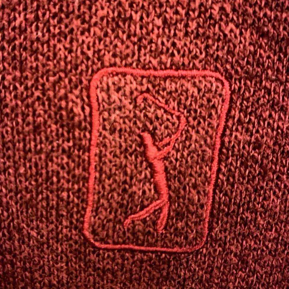 PGA TOUR Para hombres Pullover Sudadera Roja XL Cuello en V Bordado Logo Bolsillos de Golf! Foto 4 de 4