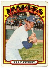 1972 Topps #158 Jerry Kenney Baseball Card - New York Yankees
