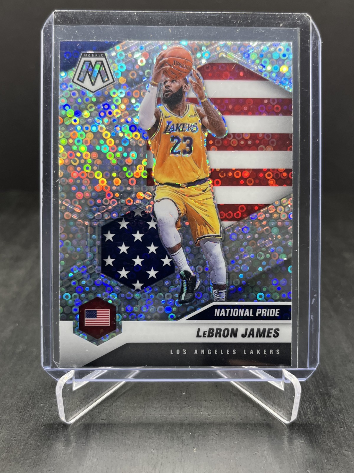2020-21 Panini Mosaic Basketball LeBron James National Pride Fast Break #247