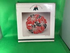 Vintage Poinsettia Trivet William A Rogers 80's Holiday Christmas