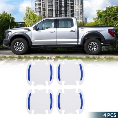 Kratzfeste reflektierende Aufkleber für Autotürgriffe, Weiß/Blau, 4 Stück