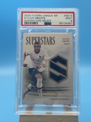 Kylian Mbappe | 2020 Futera Unique Superstars Patch /34 - PSG & France | (PSA 9)