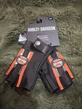 Harley Davidson Women  s Mixed Media Fingerless Gloves Coolcore Medium