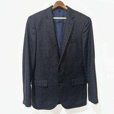 J. Crew Ludlow Subalpino Wool Blazer Suit Jacket Size 38 R Gray Windowpane