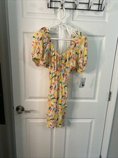 Bebop Women's Dress Size xL Summer Casual Short Sleeves Back Out Vacation Beach