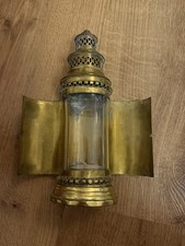 Vintage Messing Laterne Grubenlampe Deko Lampe mit Glas antik Stil ca.