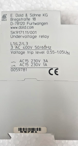 DOLD 0059781 sous-Tension Relais, Sk9171.11/001 3AC400V - Photo 6 sur 7