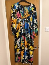 New Look Curves Women’s Plus UK 18 Multicolour Floral V-Neck Maxi Dress Zip