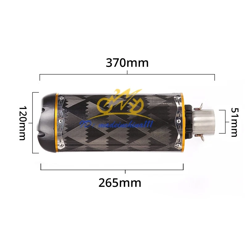 Silenciador de carbono de 51 mm para sistema de tubo de escape de enlace medio escape para Ducati 848 1098 1198 Foto 3 de 4