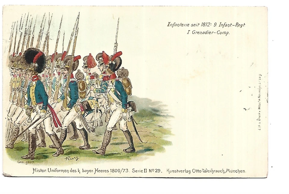 ALLEMAGNE HISTOR UNIFORMEN DES BAYER HEERES 1800/73 INFANTERIE 1812 GRENADIER - Photo 1/1